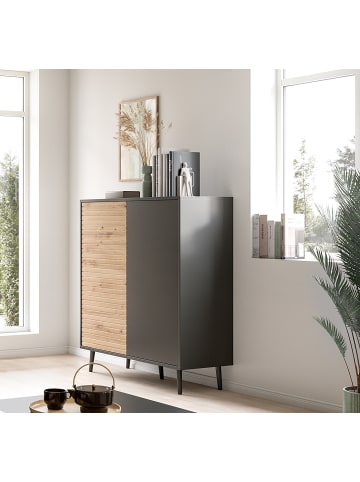 home24 Kommode FYNS in Eiche / Schwarz