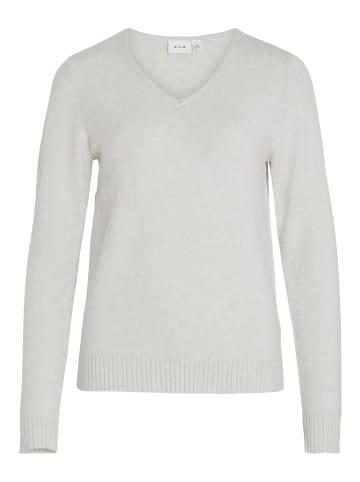 Vila Dünner Strickpullover Basic Stretch Sweater VIRIL in Weiß-3
