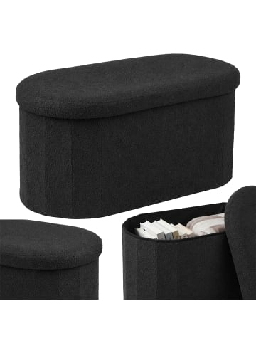 relaxdays Sitzbank in Schwarz - (B)76 x (H)38 x (T)38 cm