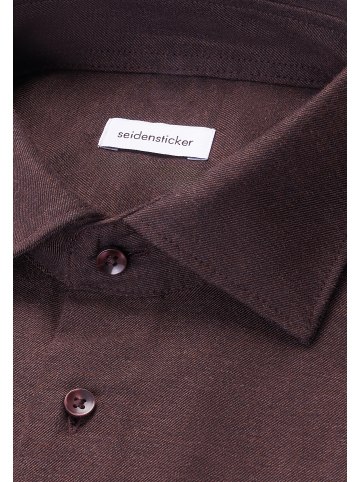 Seidensticker Flanellhemd Regular in Braun
