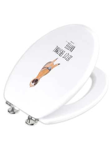 Mr. & Mrs. Panda Toilettensitz Faultier Kaffee mit Spruch in Weiß