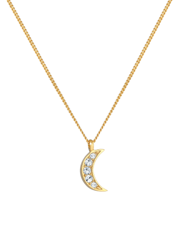 Elli Halskette 925 Sterling Silber Astro, Halbmond in Gold