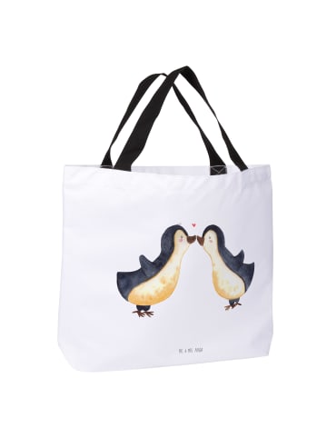 Mr. & Mrs. Panda Shopper Pinguin Liebe ohne Spruch in Weiß