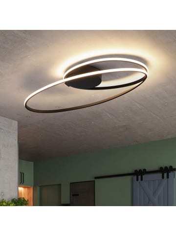 ZMH Deckenleuchte LED Oval in schwarz 3000K warmweiß 36W