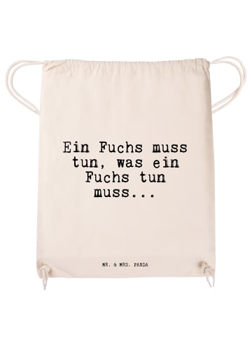 Mr. & Mrs. Panda Materialzugbeutel Ein Fuchs muss tun,... mit Spruch in Creme