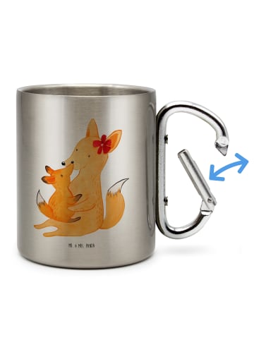 Mr. & Mrs. Panda Becher Fuchs Mama ohne Spruch in Silber