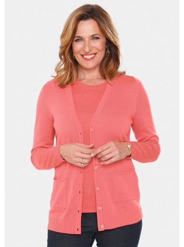 GOLDNER Kurzgröße:  Twinset Klassisches Stricktwinset in koralle