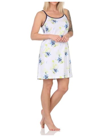 NORMANN Spaghetti Nachthemd Neglige - 85876 in weiss