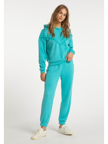 IZIA Damen Kapuzensweatshirt in Aqua