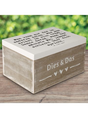 Mr. & Mrs. Panda Holztruhe Spruch Mobbing bewältigen Spiegelbild... in Weiß