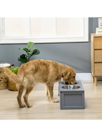 Pawhut Erhöhter Hundenapf Grau