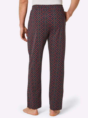 WITT WEIDEN Hose lang in schwarz-dunkelrot-bedruckt