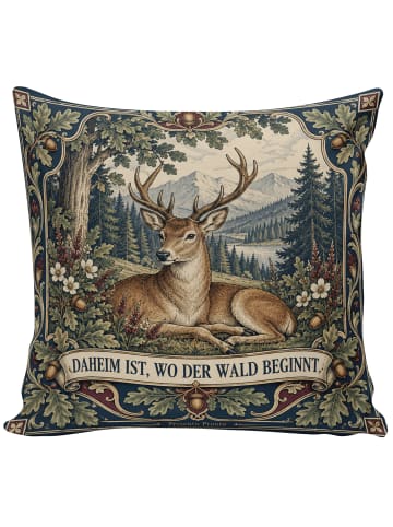 Mr. & Mrs. Panda Dekokissen Hirsch ruhig Design mit Spruch in Weiß