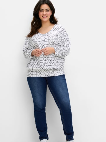 sheego 3/4-Arm-Shirt in ecru-gemustert