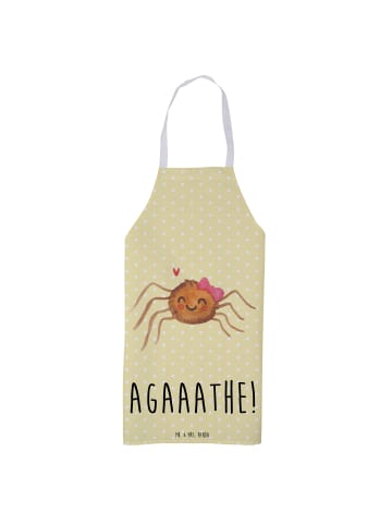 Mr. & Mrs. Panda Schürze Spinne Agathe Freude mit Spruch in Gelb Pastell