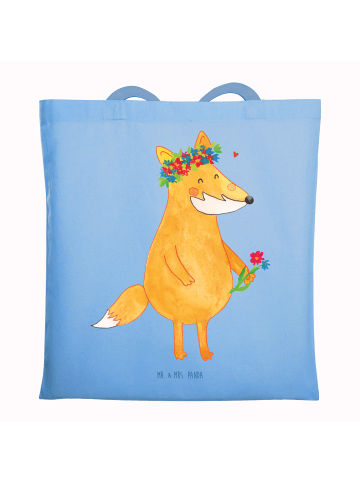 Mr. & Mrs. Panda Beutel Fuchs Blumen ohne Spruch in Sky Blue
