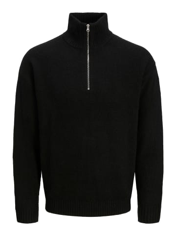 Jack & Jones Sweatshirt mit halbem Reißverschluss in Black 1