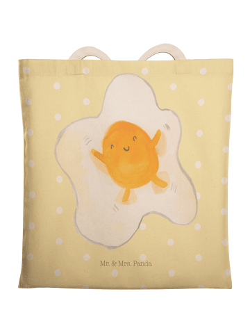 Mr. & Mrs. Panda Shoppingbag Spiegelei Ei ohne Spruch in Gelb Pastell