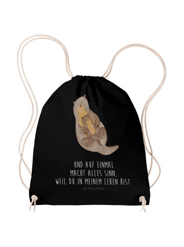 Mr. & Mrs. Panda gym tasche Otter Kind mit Spruch in Schwarz