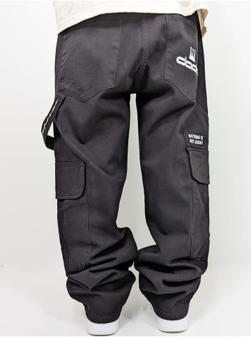 DADA Baggy Cargo Jeans mit Taschen – Worker Style in Schwarz