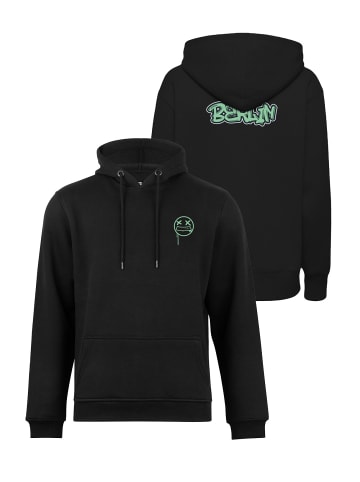 Cotton Prime® Street Art Hoodie "Berlin" - Weltenbummler Kollektion in Schwarz