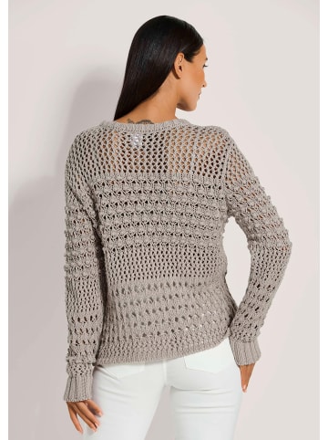 MADELEINE Pullover mit Ajour-Muster in cappuccino