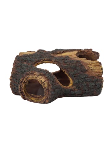 relaxdays Aquarium Deko "Baumstamm" in Braun - (B)13,5 x (H)5,5 x (T)9 cm