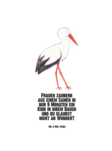 Mr. & Mrs. Panda Trinkgefäß Storch mit Spruch in Weiß