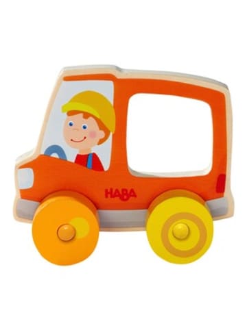 Haba Schiebefigur Müllauto in Orange