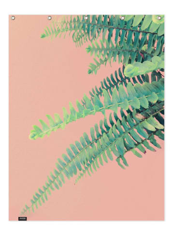 Juniqe Duschvorhang "Ferns on Blush Prints" in Grün & Rosa