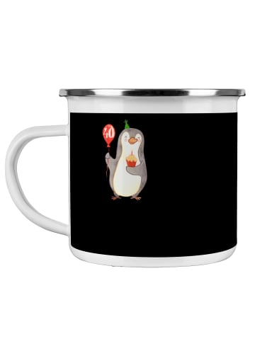 Mr. & Mrs. Panda Kaffeetasse 40. Hochzeitstag Rubinhochzeit mit ... in Schwarz