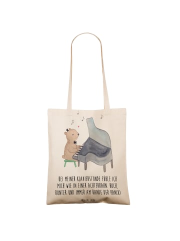 Mr. & Mrs. Panda Tragetasche Klavier Achterbahn mit Spruch in Creme