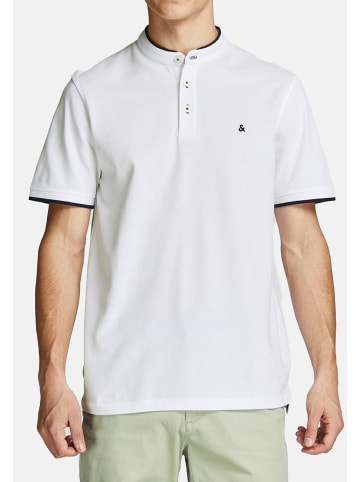 Jack & Jones Poloshirt Paulos Mao in Weiß / dunkelblau