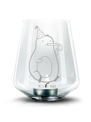 Mr. & Mrs. Panda Graviertes Windlicht Avocado Feier ohne Spruch in Transparent