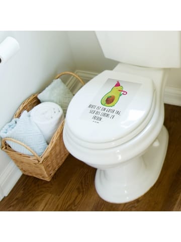 Mr. & Mrs. Panda Motiv WC Sitz Avocado Feier mit Spruch in Weiß