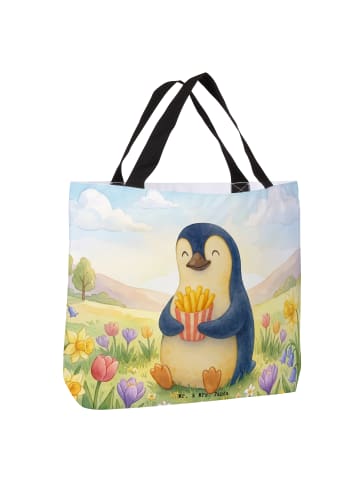 Mr. & Mrs. Panda Tote Bag Pinguin Frühling Pommes Design ohne Sp... in Weiß