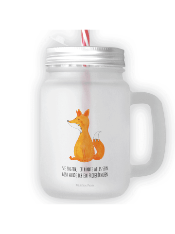 Mr. & Mrs. Panda Mason Jar Einhorn Fuchs mit Spruch in Transparent