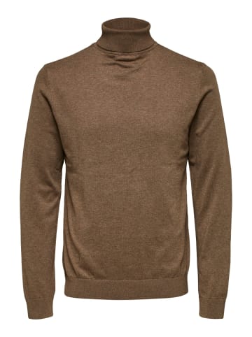 SELECTED HOMME Pullover SLHBERG ROLL NECK in Braun