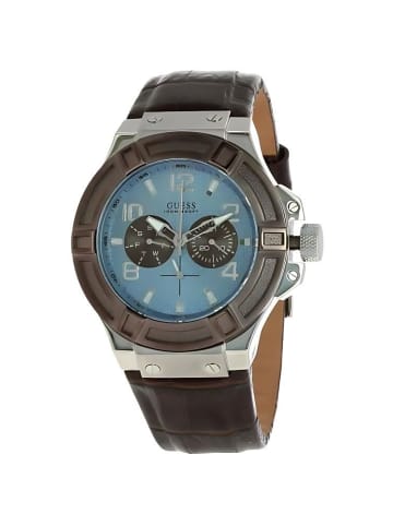 Guess Herrenuhr mit Lederarmband, Modell: Rigor W0040G10