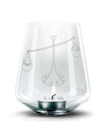 Mr. & Mrs. Panda Windlicht Glas Sternzeichen Waage ohne Spruch in Transparent