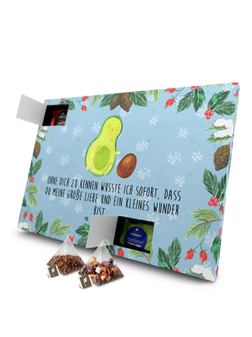 Mr. & Mrs. Panda Tee Adventskalender Avocado Kern rollt mit Spruch in Eisblau
