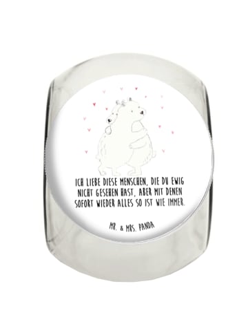 Mr. & Mrs. Panda glas für gewürze Eisbär Umarmen mit Spruch in Weiß