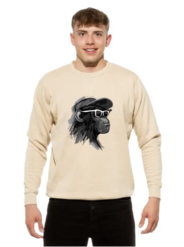Cotton Prime® Sweatshirt Affe Cool Monkey mit Brille in Beige