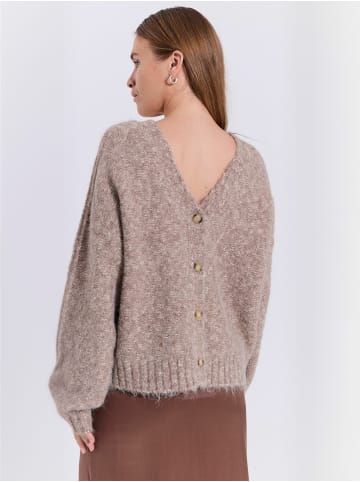 Norr Strickjacke Lillen in Brown Melange