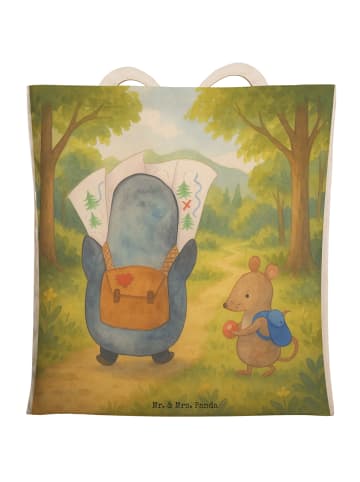 Mr. & Mrs. Panda Tote Bag Pinguin & Maus Wanderer Design ohne Sp... in Weiß