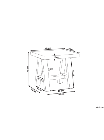 Beliani Gartenstuhl TONNARE in Grau/Braun - (W) 40 x (H) 45 x (L) 50 cm