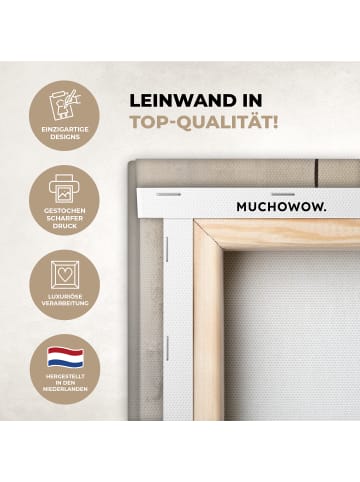 MuchoWow Poster mit Leiste Abstrakte Kunst weiß schwarz (BxH)