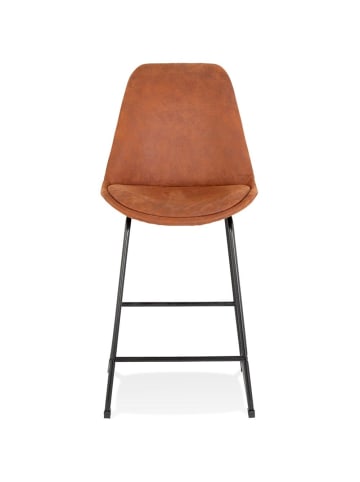 KADIMA DESIGN Barhocker Mikrofaser & Metall, gepolstert, 67 cm Sitzhöhe in Braun