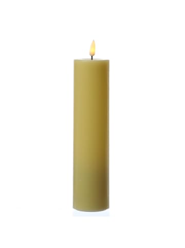 Deluxe Homeart LED Kerze Mia Echtwachs flackernd H: 20cm D: 5cm in gelb