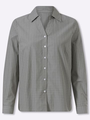 Heine Karo-Bluse in grau-ecru-kariert